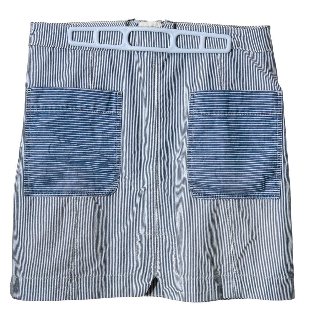 Pilcro and the Letterpress Skirt Denim 12 Blue Hickory Stripe Excellent Coastal